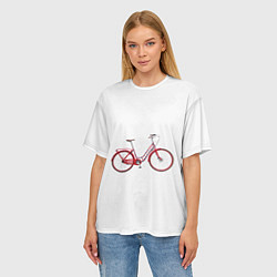 Футболка оверсайз женская Велосипед, цвет: 3D-принт — фото 2