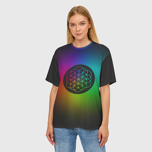 Женская футболка оверсайз Coldplay Colour / 3D-принт – фото 3