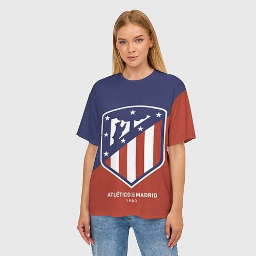 Женская футболка оверсайз Atletico Madrid FC 1903 / 3D-принт – фото 3