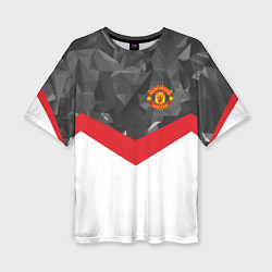 Женская футболка оверсайз Man United FC: Grey Polygons