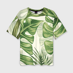 Женская футболка оверсайз Тропический папоротник