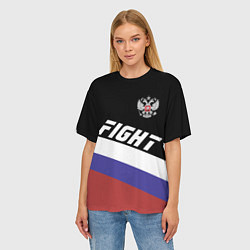 Футболка оверсайз женская Fight Russia, цвет: 3D-принт — фото 2