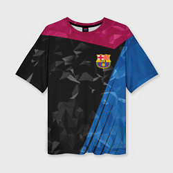 Футболка оверсайз женская FC Barcelona: Abstract, цвет: 3D-принт