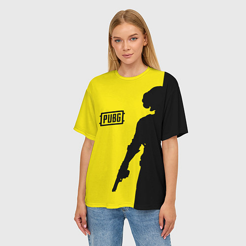 Женская футболка оверсайз PUBG: Yellow Shadow / 3D-принт – фото 3