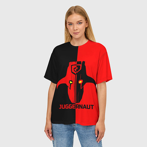 Женская футболка оверсайз Juggernaut Blood / 3D-принт – фото 3