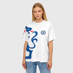 Футболка оверсайз женская FC Chelsea: White Lion, цвет: 3D-принт — фото 2