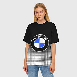 Футболка оверсайз женская BMW 2018 Black and White IV, цвет: 3D-принт — фото 2