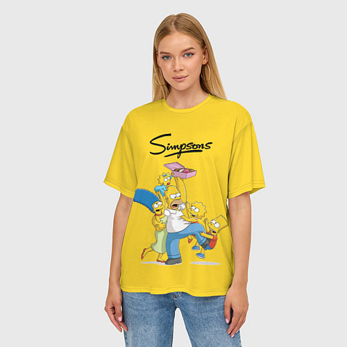 Женская футболка оверсайз Simpsons Family / 3D-принт – фото 3