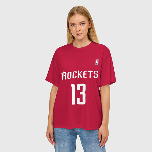 Женская футболка оверсайз Rockets: Houston 13 / 3D-принт – фото 3