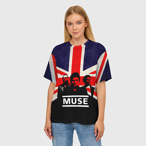 Женская футболка оверсайз Muse UK / 3D-принт – фото 3