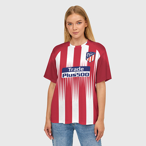 Женская футболка оверсайз FC Atletico Madrid: Griezmann Home 18/19 / 3D-принт – фото 3