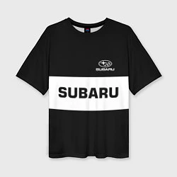 Женская футболка оверсайз Subaru: Black Sport