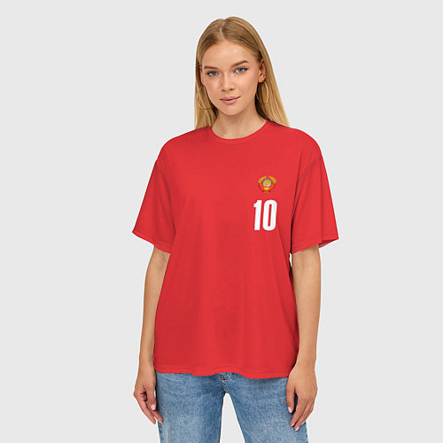 Женская футболка оверсайз Сборная СССР по баскетболу / 3D-принт – фото 3