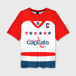 Футболка оверсайз женская Washington Capitals: Ovechkin White, цвет: 3D-принт