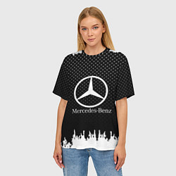 Футболка оверсайз женская Mercedes-Benz: Black Side, цвет: 3D-принт — фото 2