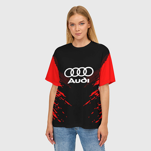 Женская футболка оверсайз Audi: Red Anger / 3D-принт – фото 3
