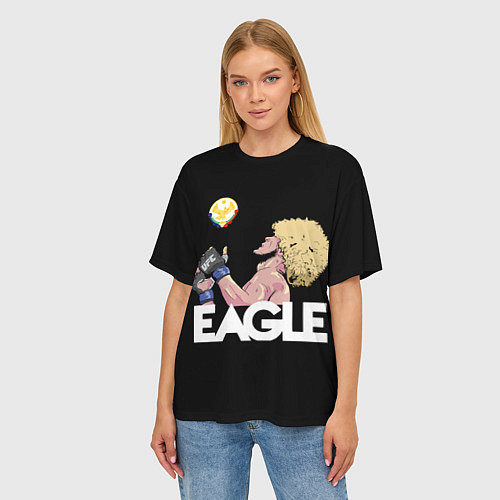 Женская футболка оверсайз Eagle Khabib / 3D-принт – фото 3