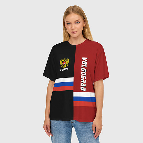 Женская футболка оверсайз Volgograd, Russia / 3D-принт – фото 3