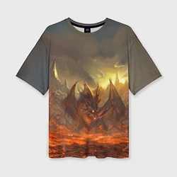 Женская футболка оверсайз Linage II: Fire Dragon