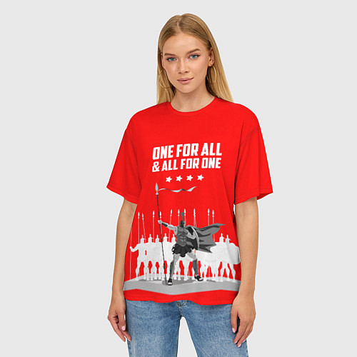 Женская футболка оверсайз One for all & all for one / 3D-принт – фото 3