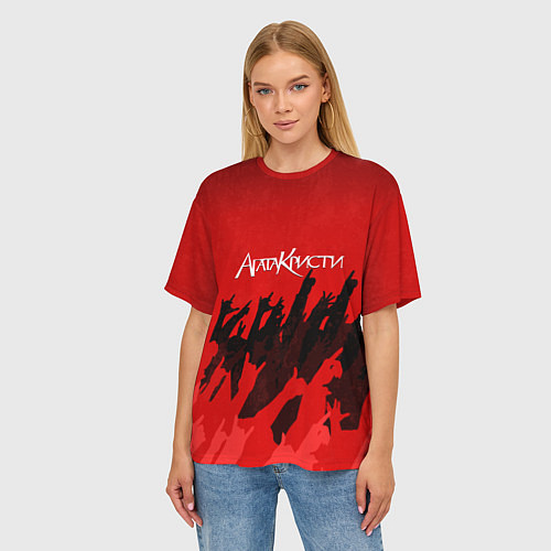 Женская футболка оверсайз Агата Кристи: Высший рок / 3D-принт – фото 3