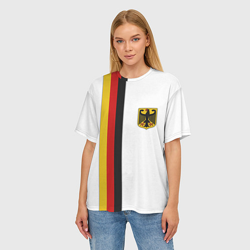 Женская футболка оверсайз I Love Germany / 3D-принт – фото 3