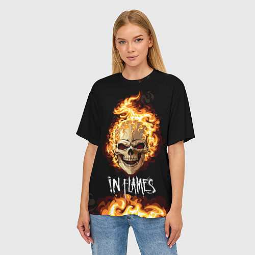 Женская футболка оверсайз In Flames / 3D-принт – фото 3