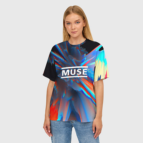 Женская футболка оверсайз Muse: Colour Abstract / 3D-принт – фото 3