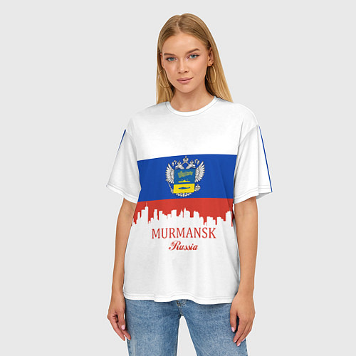 Женская футболка оверсайз Murmansk: Russia / 3D-принт – фото 3