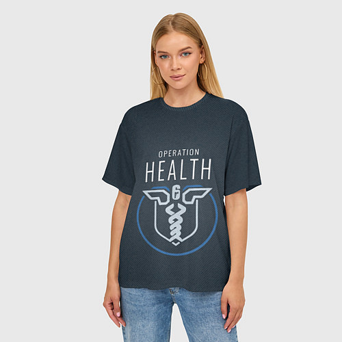 Женская футболка оверсайз R6S: Operation Health / 3D-принт – фото 3