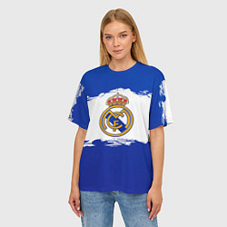 Футболка оверсайз женская Real Madrid FC, цвет: 3D-принт — фото 2