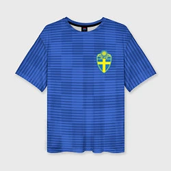 Женская футболка оверсайз Сборная Швеции: Гостевая ЧМ-2018