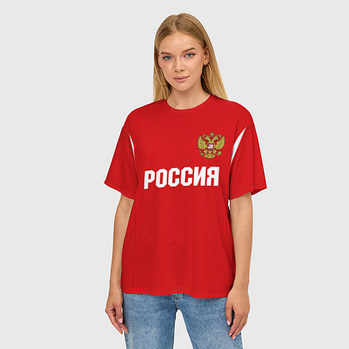 Женская футболка оверсайз Сборная России / 3D-принт – фото 3