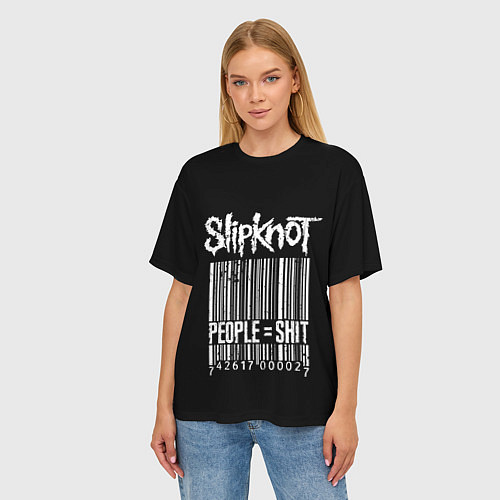 Женская футболка оверсайз Slipknot: People Shit / 3D-принт – фото 3