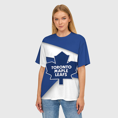 Женская футболка оверсайз Toronto Maple Leafs / 3D-принт – фото 3