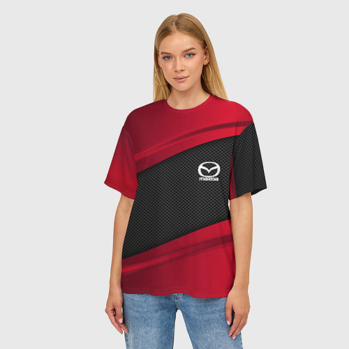 Женская футболка оверсайз Mazda: Red Sport / 3D-принт – фото 3