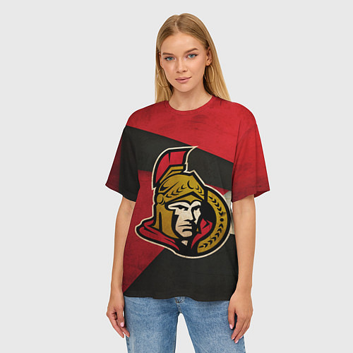Женская футболка оверсайз HC Ottawa Senators: Old Style / 3D-принт – фото 3