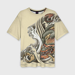 Женская футболка оверсайз Восточный дракон