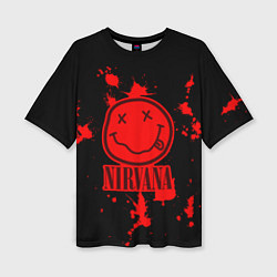 Женская футболка оверсайз Nirvana: Blooded Smile