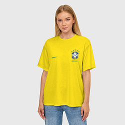 Футболка оверсайз женская Сборная Бразилии, цвет: 3D-принт — фото 2