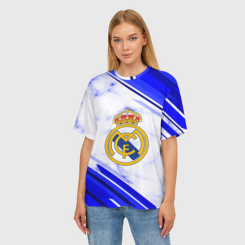 Женская футболка оверсайз Real Madrid / 3D-принт – фото 3