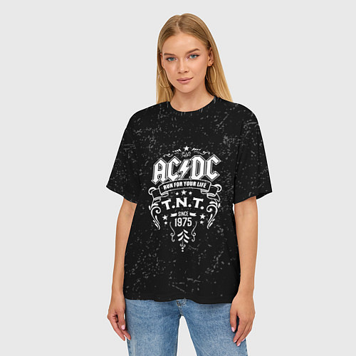Женская футболка оверсайз AC/DC: Run For Your Life / 3D-принт – фото 3