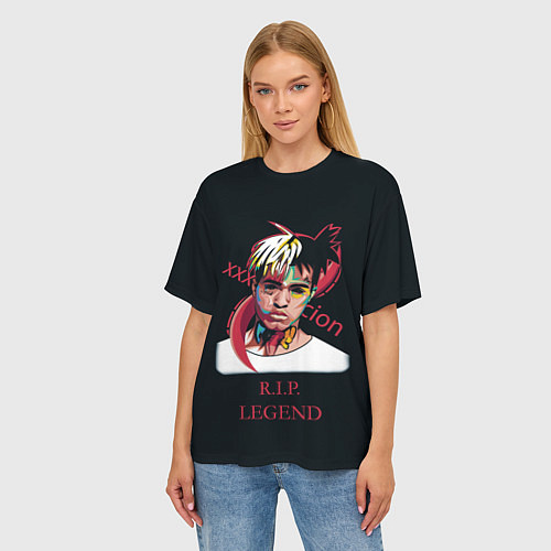 Женская футболка оверсайз XXXTentacion: RIP Legend / 3D-принт – фото 3