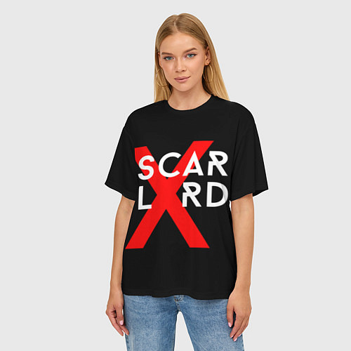 Женская футболка оверсайз Scarlxrd Logo / 3D-принт – фото 3