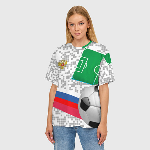 Женская футболка оверсайз Русский футбол / 3D-принт – фото 3