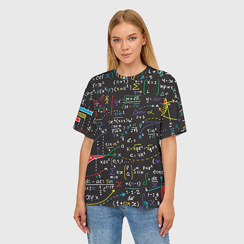 Женская футболка оверсайз Math / 3D-принт – фото 3