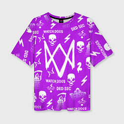 Женская футболка оверсайз Watch Dogs 2: Violet Pattern