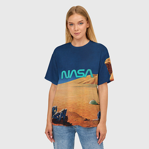 Женская футболка оверсайз NASA on Mars / 3D-принт – фото 3