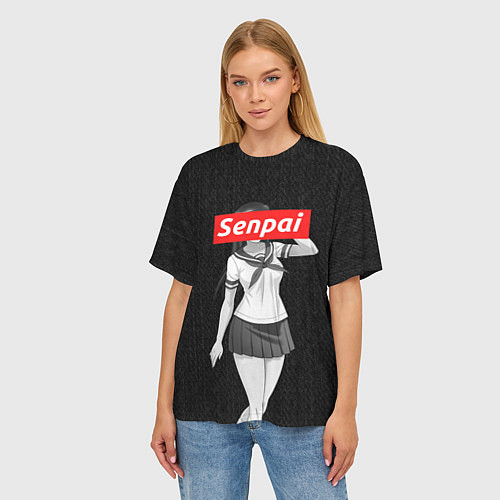 Женская футболка оверсайз Senpai: School Girl / 3D-принт – фото 3