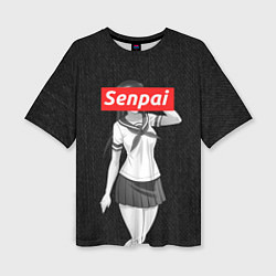 Женская футболка оверсайз Senpai: School Girl